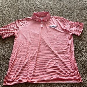 Pepperdine Waves Orange and white stripped polo. Size XLg. Like new